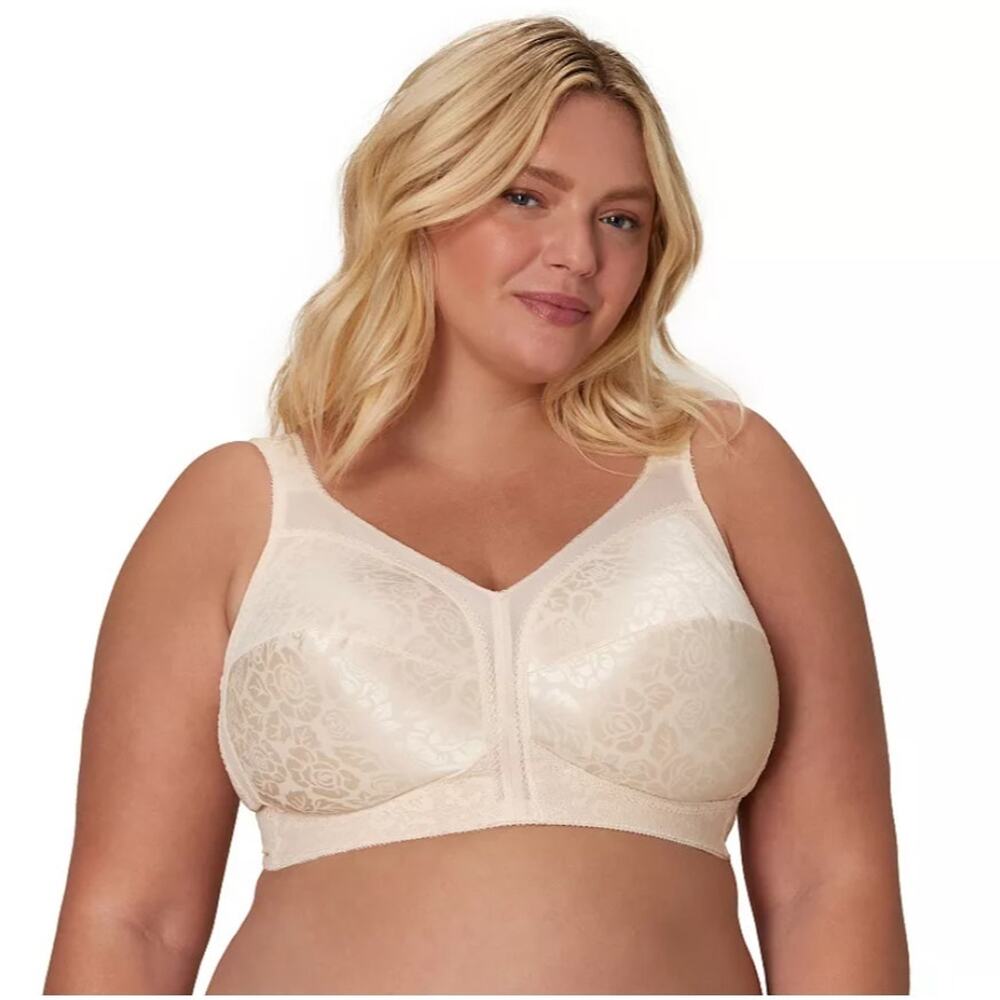 Playtex Women's 44D 18 Hour Ultimate Shoulder Comfort Wireless Beige Bra D1-6